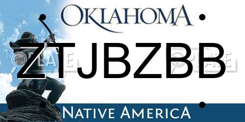 ZTJBZBB Oklahoma License Plate