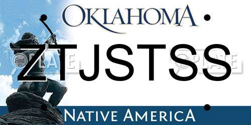 ZTJSTSS Oklahoma License Plate