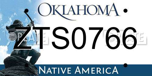 ZTS0766 Oklahoma License Plate