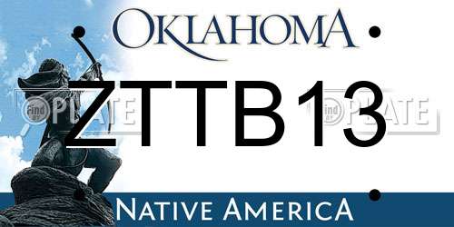 ZTTB13 Oklahoma License Plate