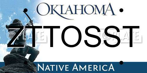 ZTTOSST Oklahoma License Plate