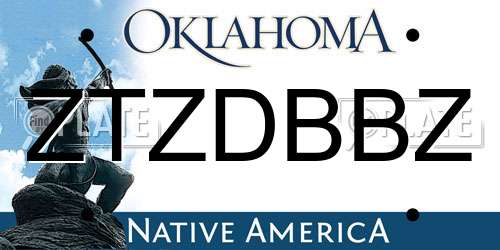 ZTZDBBZ Oklahoma License Plate