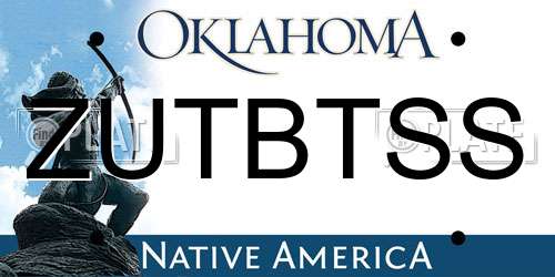 ZUTBTSS Oklahoma License Plate