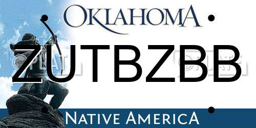 ZUTBZBB Oklahoma License Plate
