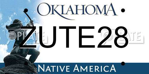 ZUTE28 Oklahoma License Plate