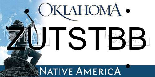 ZUTSTBB Oklahoma License Plate