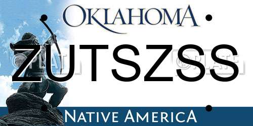 ZUTSZSS Oklahoma License Plate