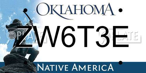 ZW6T3E Oklahoma License Plate