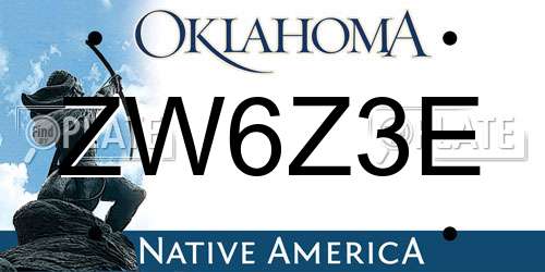 ZW6Z3E Oklahoma License Plate