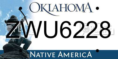 ZWU6228 Oklahoma License Plate