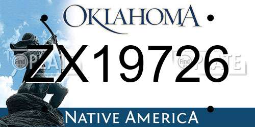ZX19726 Oklahoma License Plate