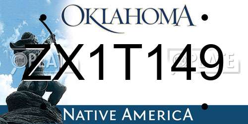 ZX1T149 Oklahoma License Plate