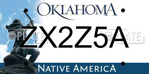 ZX2Z5A Oklahoma License Plate