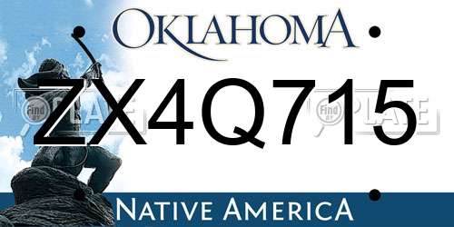 ZX4Q715 Oklahoma License Plate
