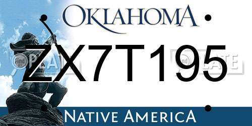 ZX7T195 Oklahoma License Plate