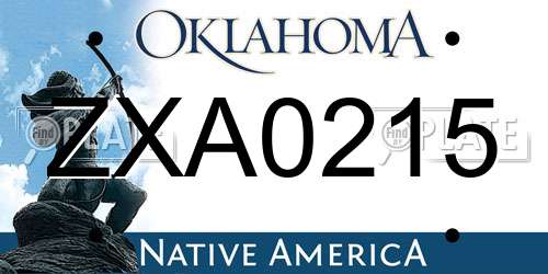 ZXA0215 Oklahoma License Plate