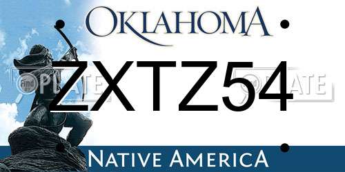 ZXTZ54 Oklahoma License Plate