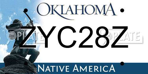 ZYC28Z Oklahoma License Plate