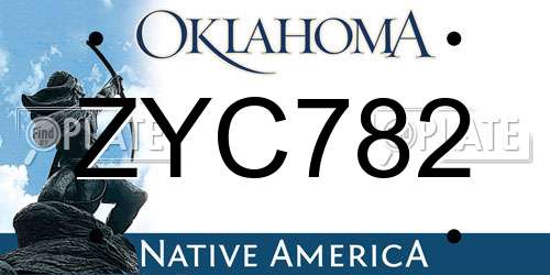 ZYC782 Oklahoma License Plate