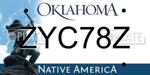 ZYC78Z Oklahoma License Plate