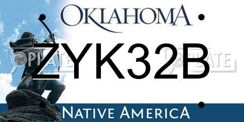 ZYK32B Oklahoma License Plate