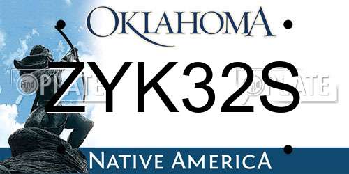 ZYK32S Oklahoma License Plate