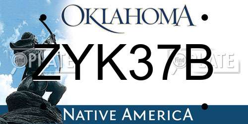 ZYK37B Oklahoma License Plate