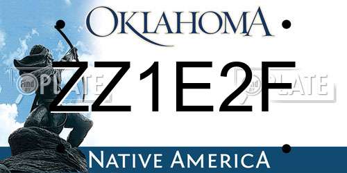 ZZ1E2F Oklahoma License Plate
