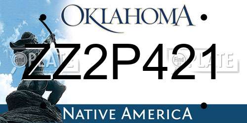 ZZ2P421 Oklahoma License Plate