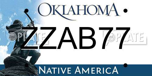 ZZAB77 Oklahoma License Plate