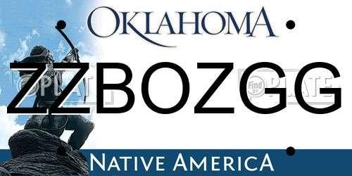 ZZBOZGG Oklahoma License Plate