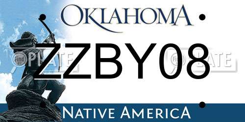 ZZBY08 Oklahoma License Plate