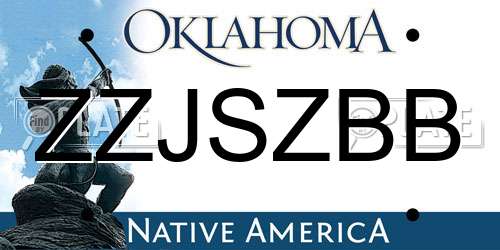 ZZJSZBB Oklahoma License Plate