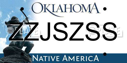 ZZJSZSS Oklahoma License Plate