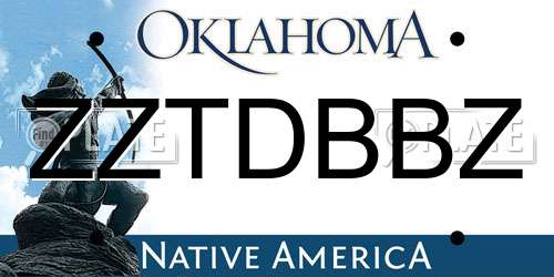 ZZTDBBZ Oklahoma License Plate