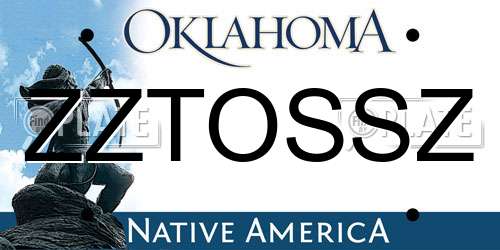 ZZTOSSZ Oklahoma License Plate