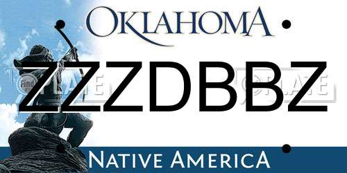 ZZZDBBZ Oklahoma License Plate