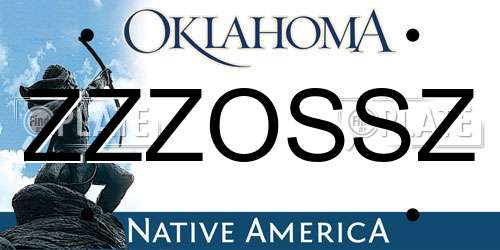 ZZZOSSZ Oklahoma License Plate