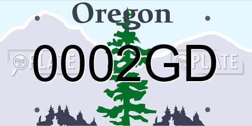 0002GD Oregon License Plate