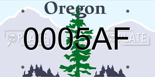 0005AF Oregon License Plate