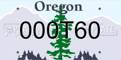 000T60 Oregon License Plate