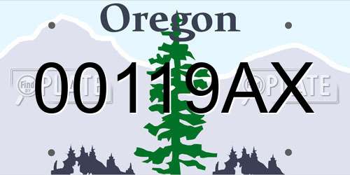 00119AX Oregon License Plate