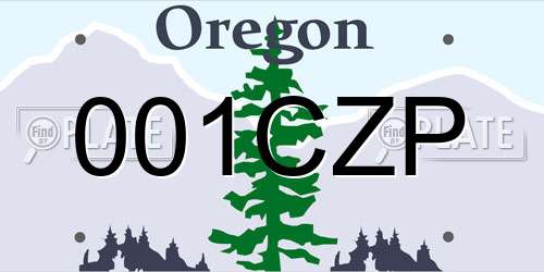 001CZP Oregon License Plate