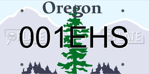 001EHS Oregon License Plate
