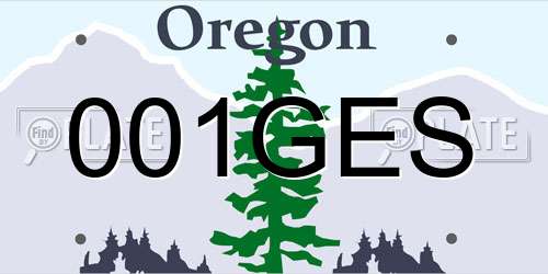 001GES Oregon License Plate