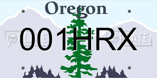 001HRX Oregon License Plate