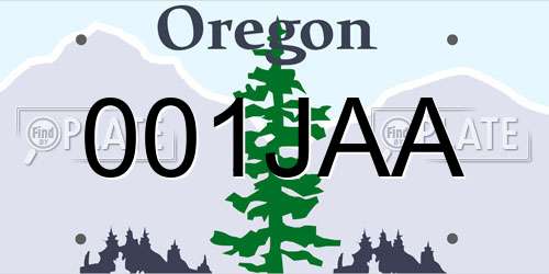 001JAA Oregon License Plate