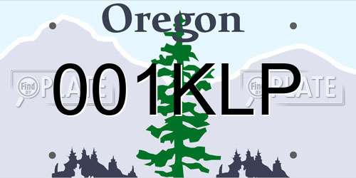 001KLP Oregon License Plate