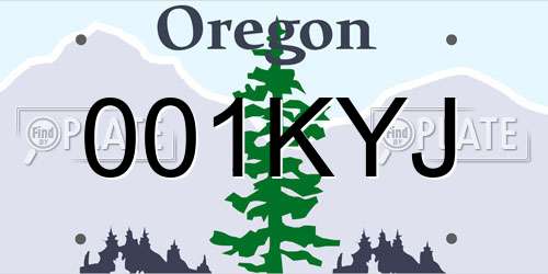 001KYJ Oregon License Plate