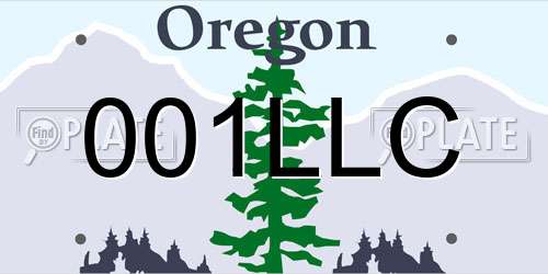001LLC Oregon License Plate